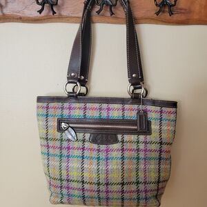 Coach 2007 Multicolored Plaid Shoulder/Hobo Bag